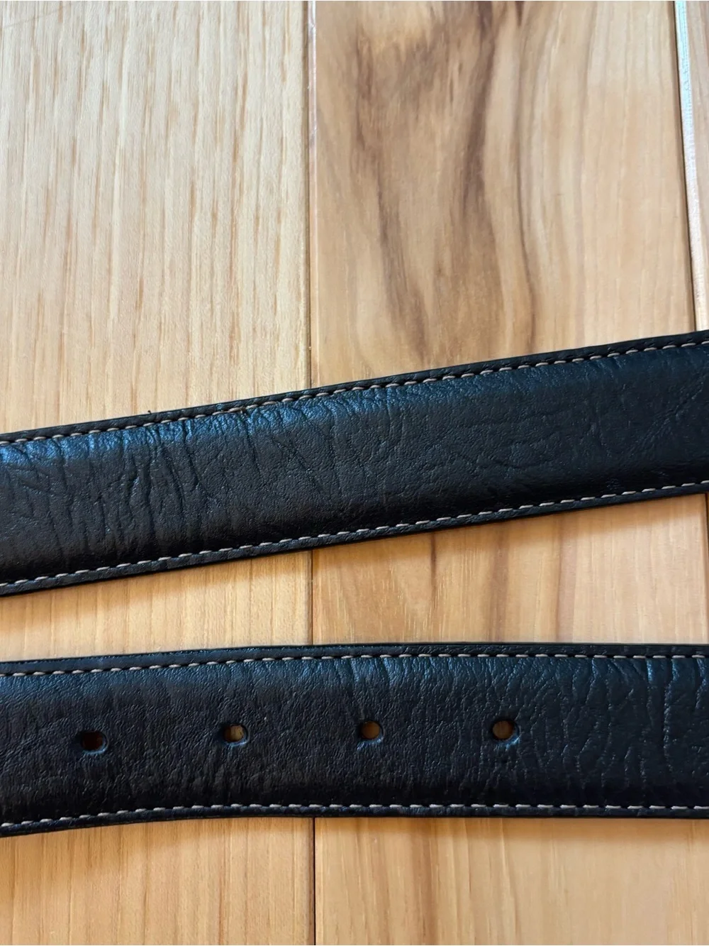 Vintage LL Bean Black Leather Belt Size 36